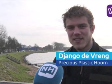 D66 Hoorn en Django de Vreng samen op pad tegen zwerfafval, ‘plastic is voor mijn 3-D printer’