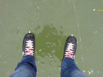 Drone opnamen met schaatsen tijdens de winter maart 2018