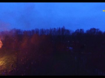 kerstboom verbranding Hoorn/Risdam Ballenbrug 10 januari 2016 Va