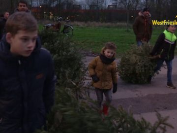 Kerstboom verbranding Nieuwe Wal 2019 in Hoorn