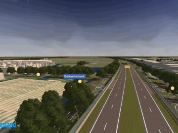 Vogelvlucht over nieuwe N23 Westfrisiaweg Hoorn-Enkhuizen